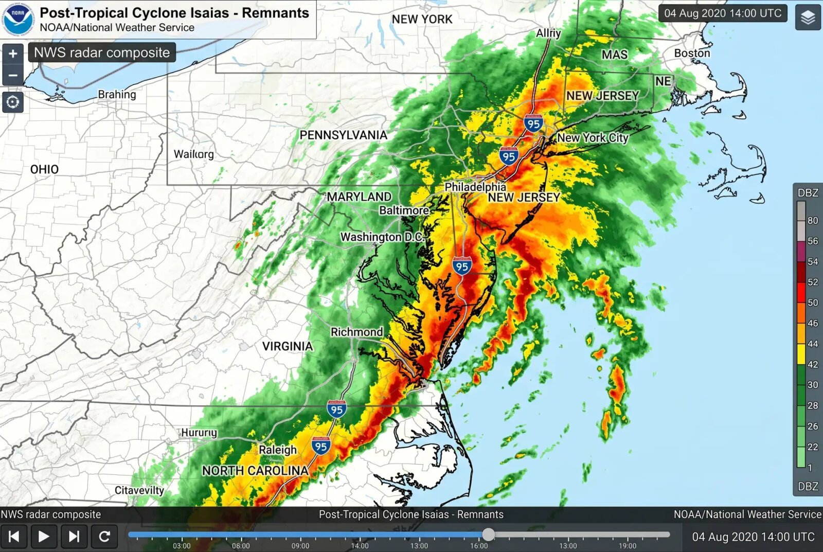 Flooding, Winds, Tornadoes Threaten Eastern Seaboard as Isaias Sweeps North