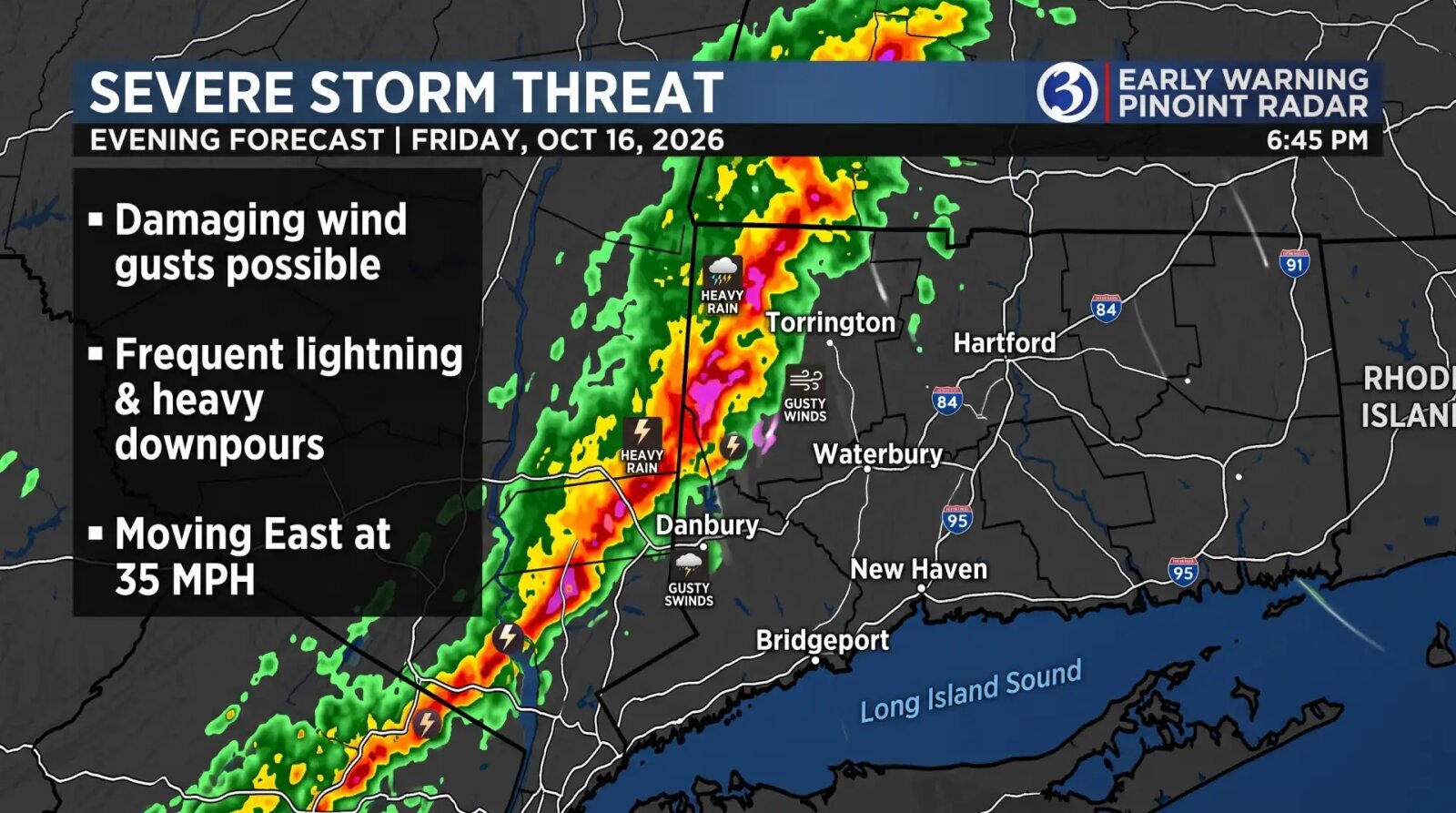 Connecticut Severe Storm Threat Carries Damaging Wind Risk Friday Night