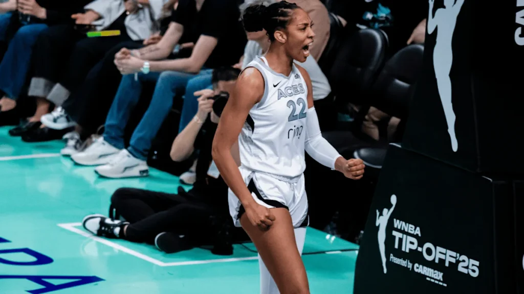 A'ja Wilson Leads Defending Champion Aces Past Fever in Playoff Opener